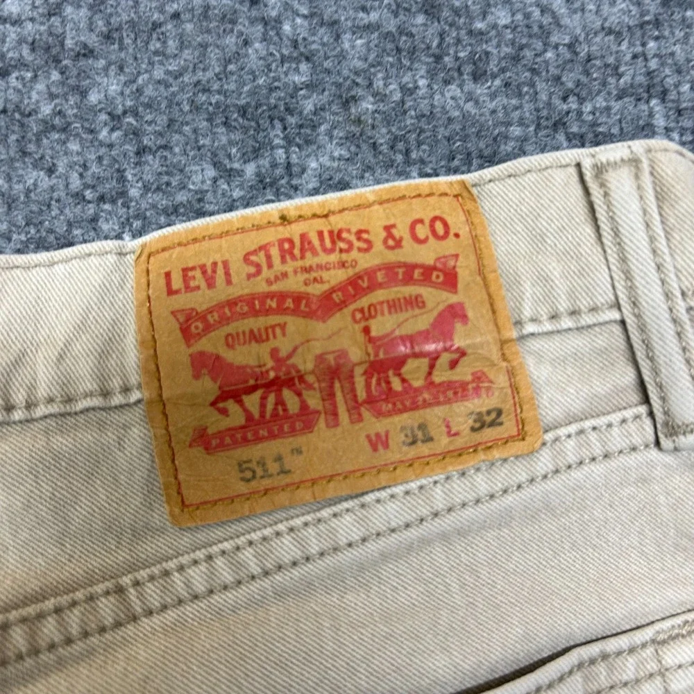 Levi's 511 Straight Jeans Men's Brown Denim Stretch Classic Zip‎ Fly - 31X29.5
